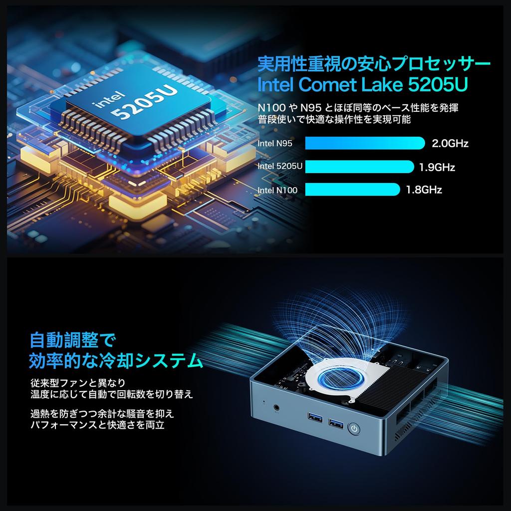 Bmax Mini PC 64GB DDR4 4TB SSD Equipped with a Celeron 5205U It Offers Stable Windows 11 an Cooling Wired 8GB 256GB NVMe SSD Faster Than and a Clear