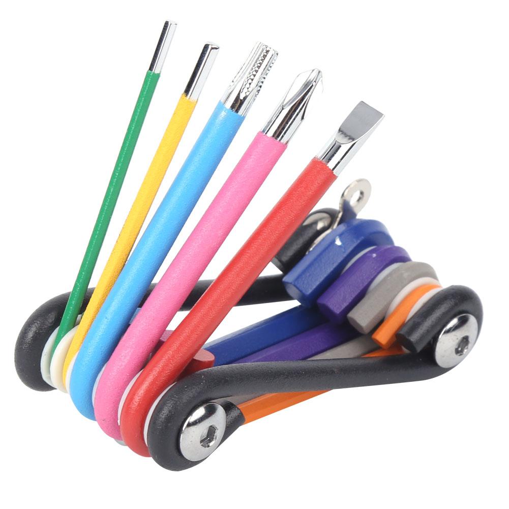 

9 in 1 Multi Function Mini Repair Tool Set Bike Repair Hex Slot Cross Star Wrench Kit(9pcs )