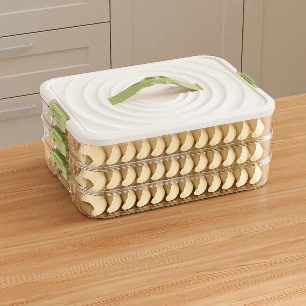 Plastic Dumpling Storage Box Sealed Multi-Layer Food Egg Frozen Box Large Capacity with Lid Food Storage Container Kitchen