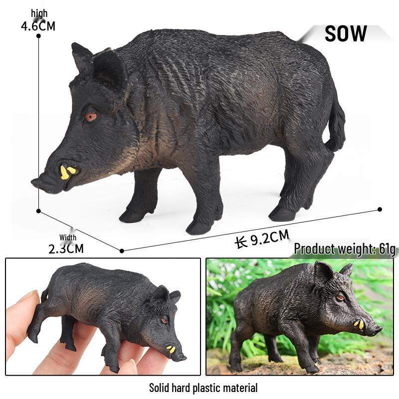 Wild Safari Animal Figurines: Giraffe, Elephant, Rhinoceros, Brown Bear, Tiger, Lion, Leopard, Hippopotamus - Solid Cognitive Toys