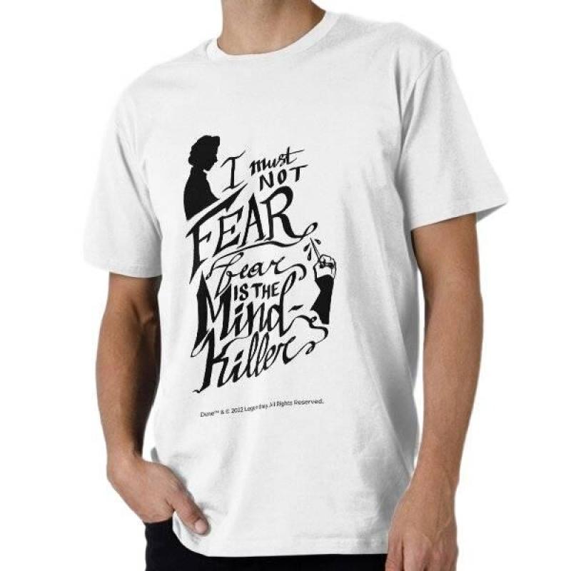 Fear is the MindKiller 0408 DUNE Sic fi fan Gift t shirt 100 cotton printed Shortsleeve Graphic clothes All size Tops S6XL