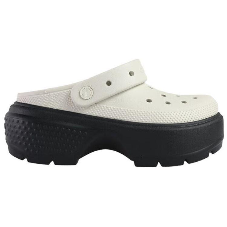 Crocs Lightweight Round Toe Clogs Unisex Footwear Black White 209347-1HR