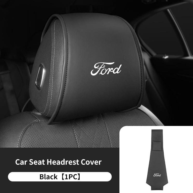 PPWE7 1/2PCS Leather Car Seat Headrest Protective Cover Auto Interior Accessories For Ford Escort KA Flex Everest KA Expedition Falcon
