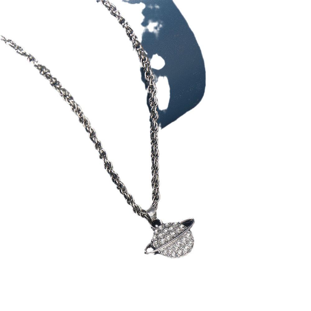 European-American Fashion Inlaid Diamond Heart Jewelry Set: Necklace, Zircon Earrings, and Ring.