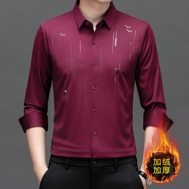 Autumn Men s Casual Long Sleeve Lapel Collar Shirt M