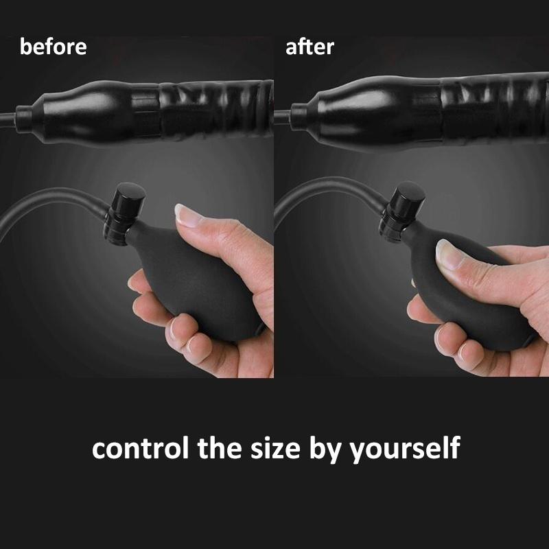 Inflatable Butt Dildo Plug Anal Dilator Expandable Silicone Anus Vagina Prostate Massager Stimulator