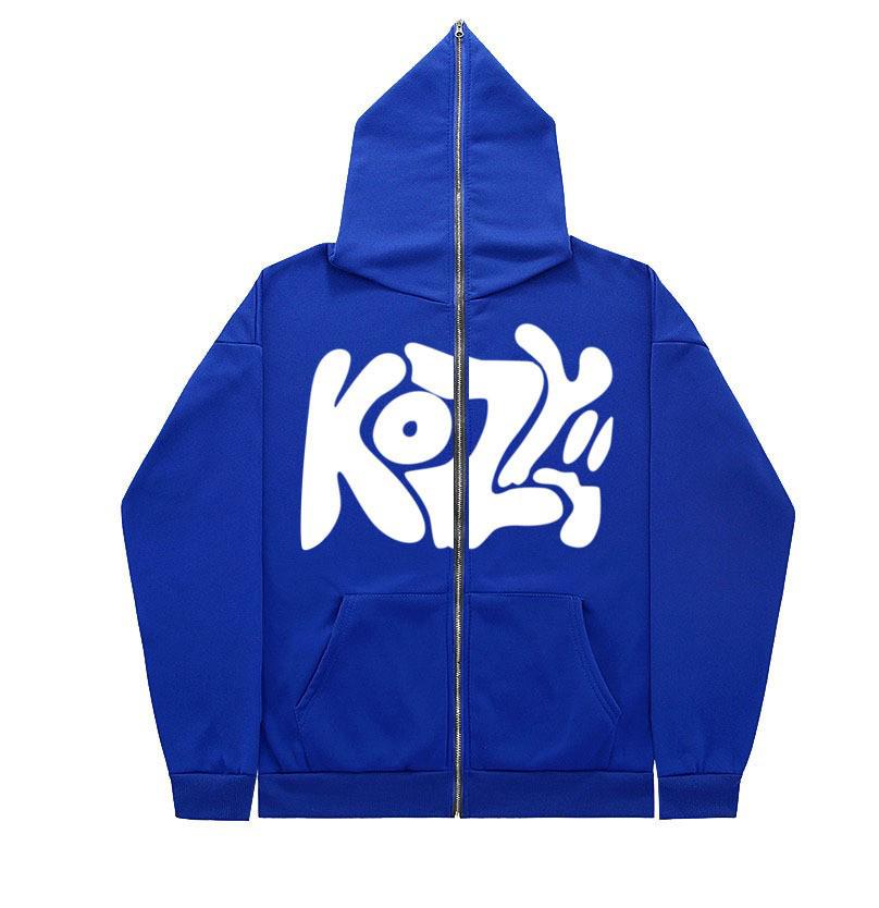 2025 American Style Oversized Autumn Winter Full Zip Fleece Hoodie Cardigan