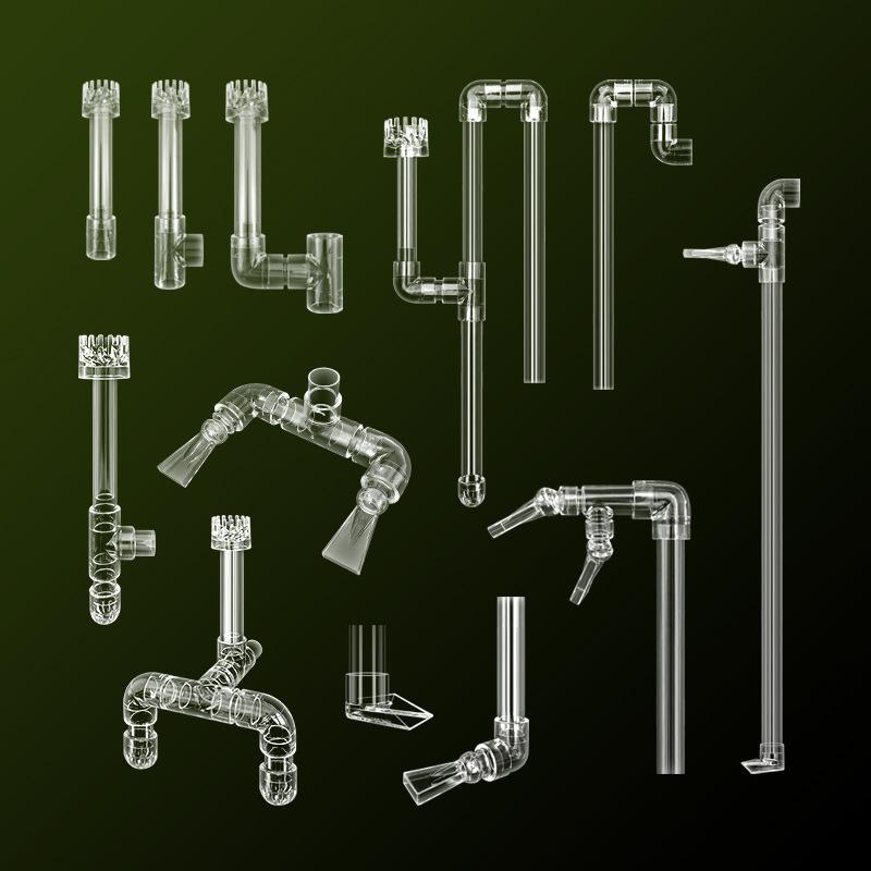 Transparent Fish Tank Water Pipe Acrylic Tube Fittings Elbow Joint Duck Bill Water Outlet Aquarium Accessries Rain Shower Outlet