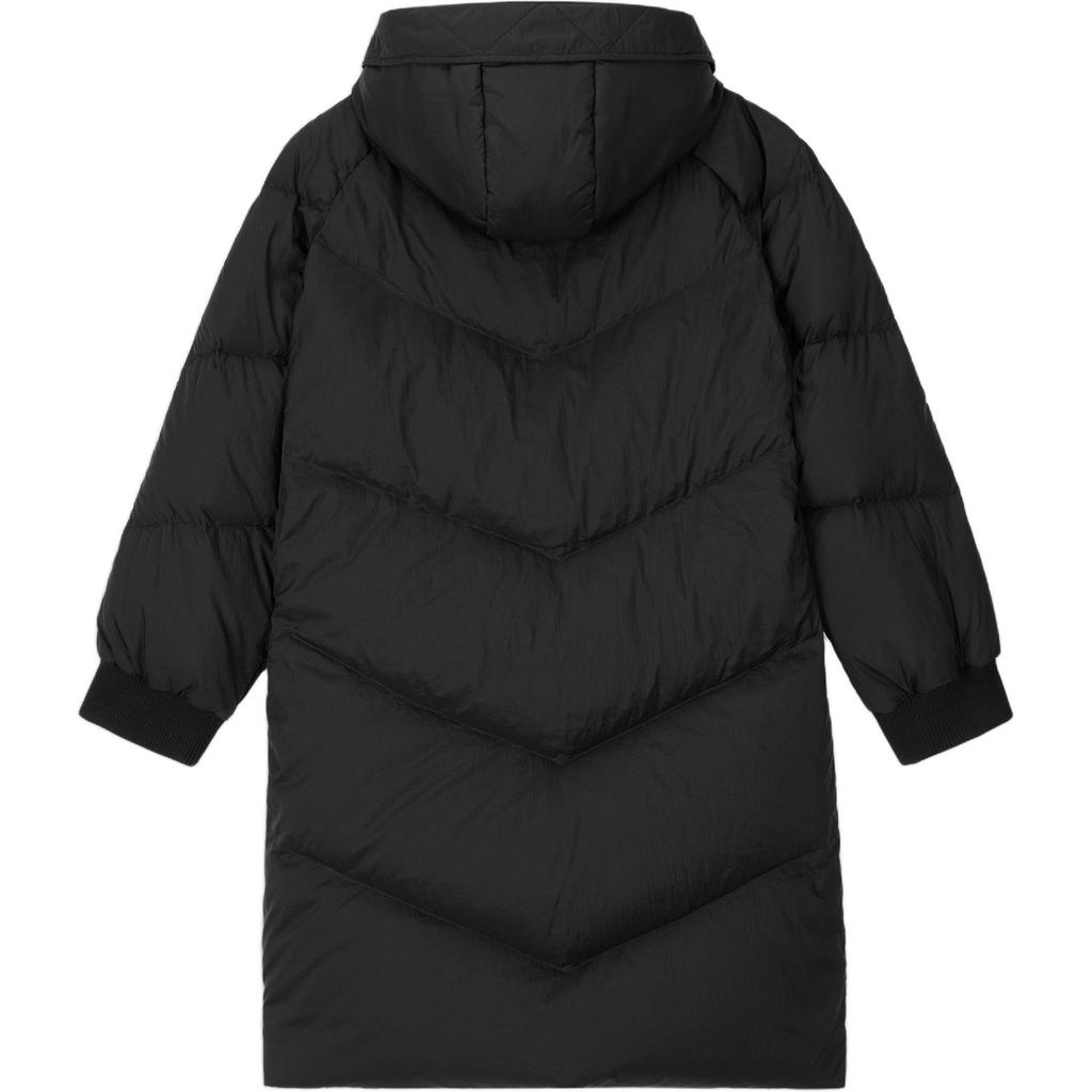 Levis Casual Loose Comfortable Solid Color Mid-Length Long Sleeve Down Jacket Women Outerwear Black 002PY-0000