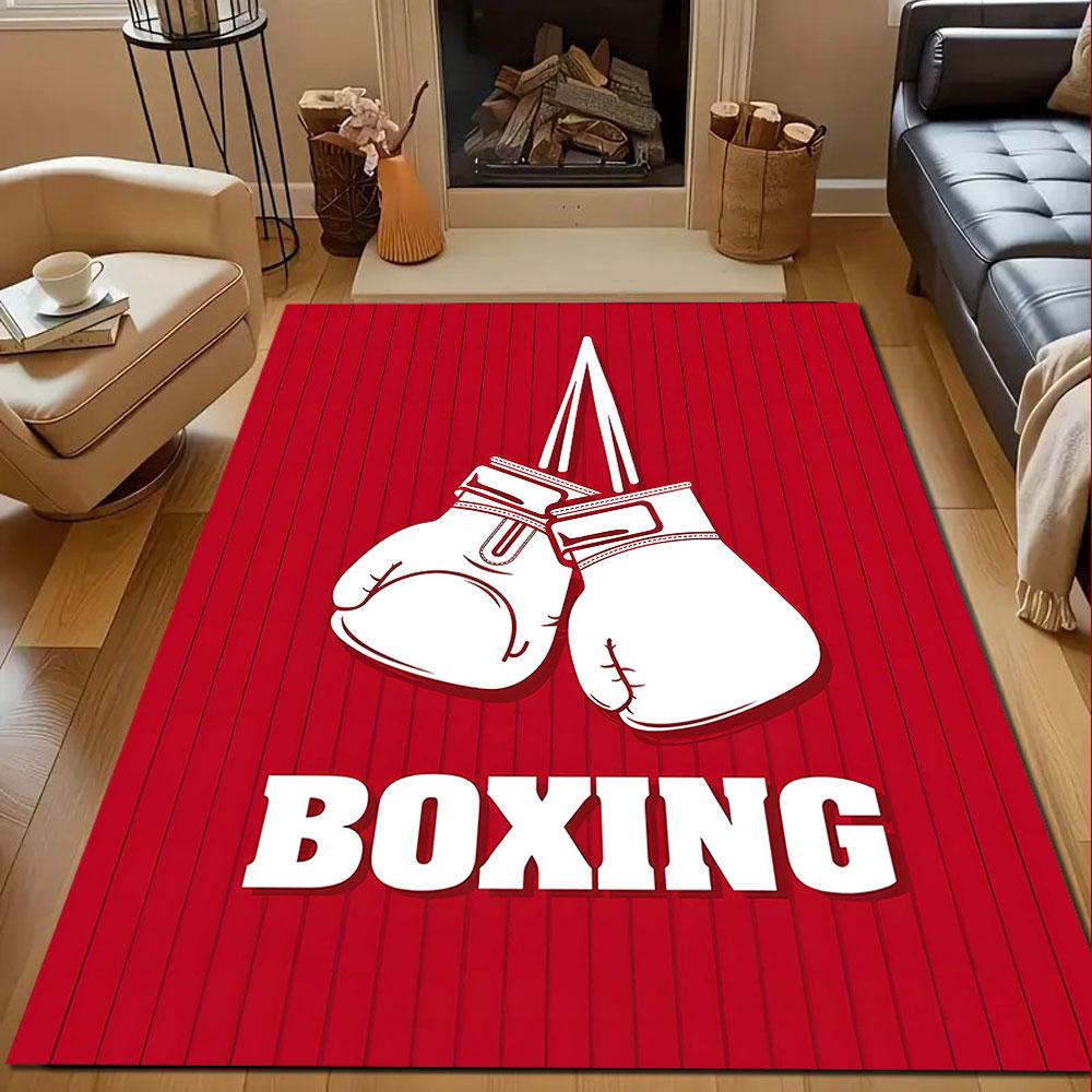 Boxing Gloves Design Patterned carpet, non slip mat suitable for living room and bedroom sofas