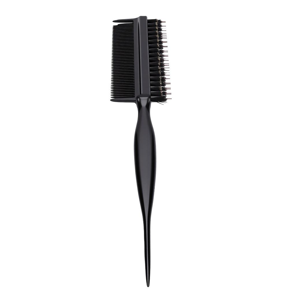 Double Sided Hair Brush Comb Rat Tail Fine Tooth Styling Comb for Sectioning Parting Black