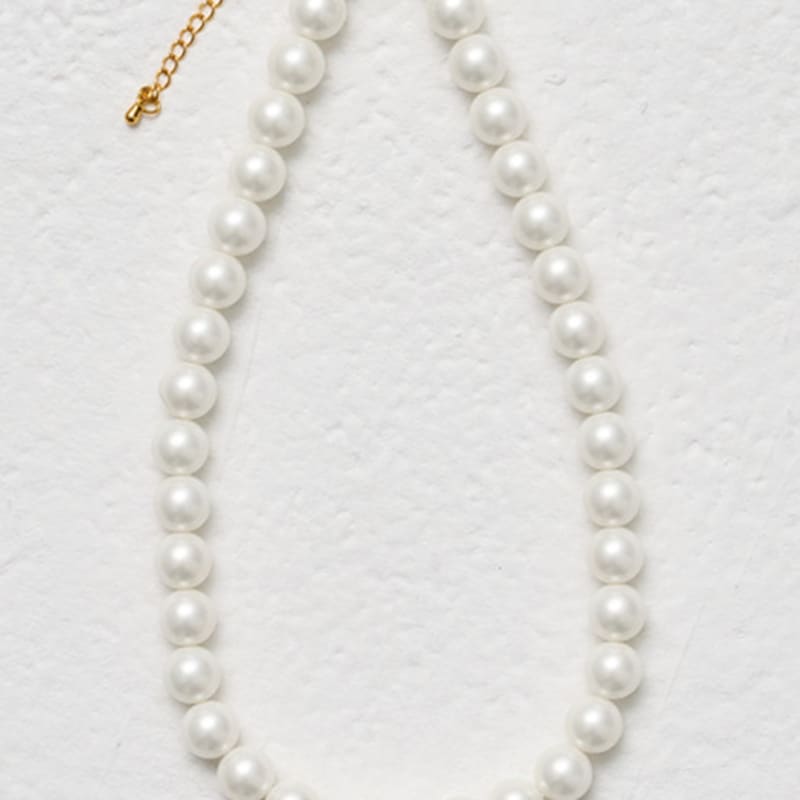 SORRY TOO MUCH LOVE 12mm White-ball Pearl Necklace_White