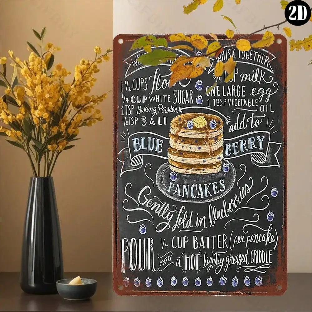 Vintage Pancake Sign Wall Plaque  UV Metal Art Waterproof Indoor Outdoor Decor 20x30cm