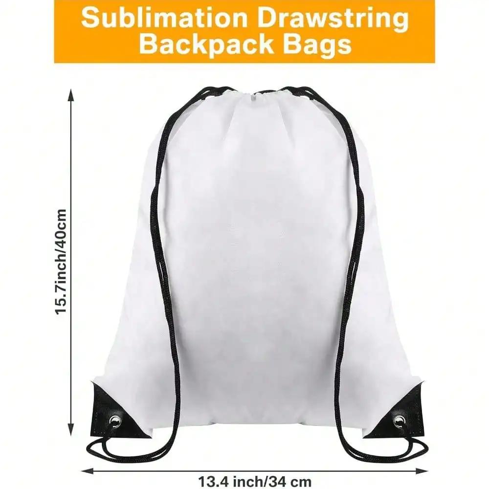 10 buc pungi cu șnur pentru sublimare, goale, cu șnur, rucsac, presă termică în vrac, pungi reutilizabile pentru sublimare, geantă de depozitare pliabilă