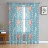 Cartoon Air Balloon Print Sheer Curtains For Living Room Bedroom Kitchen Home Hotel Decor Chiffon Tulle Window Panel Curtain