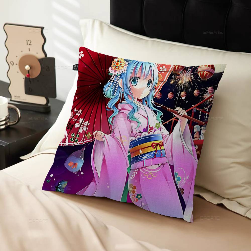 Date A Live Cartoon Cushion Cover Inches Farmhouse Decor Home Throw Pillow Covers For Couch Decorations