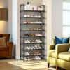 1pc Simple Shoe Rack, Multi-layer Folding Shoe Cabinet Economical Home Bedroom Metal Black Rack Shoe Rack