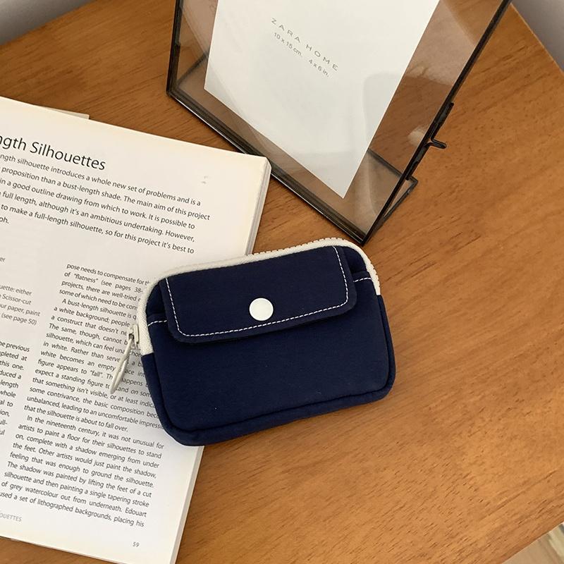 Portable Coin Purse New Solid Mini Cash Wallet Lightweight Canvas Headphone Bag Women Key Pouch Travel Card Holder
