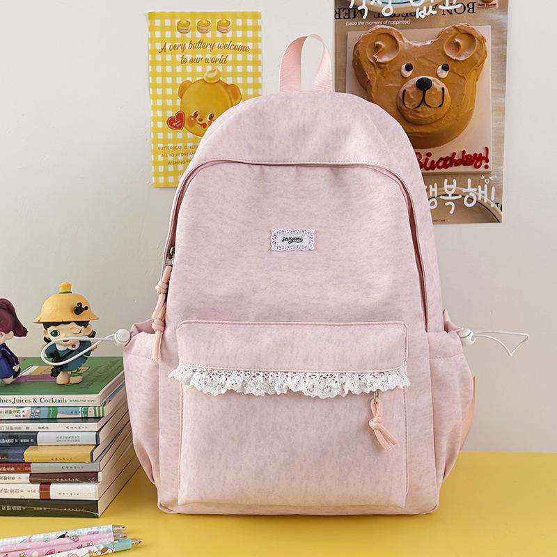 Schoolbag Korean ins Gentle Lace Sweet Girl Travel Backpack Fresh Elementary School Bag Female College Style Backpack