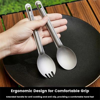 Camping Titan Spork Löffel Outdoor Leichtgewicht Gabel Geschirr Tragbar Picknick Wandern Reisen Ultraleichtes Essgeschirr 1 Stück