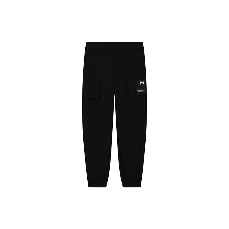 FILA Van Gogh Collaboration Solid Color Sports Knit Casual Pants Men Pants Black F11M228608FBK