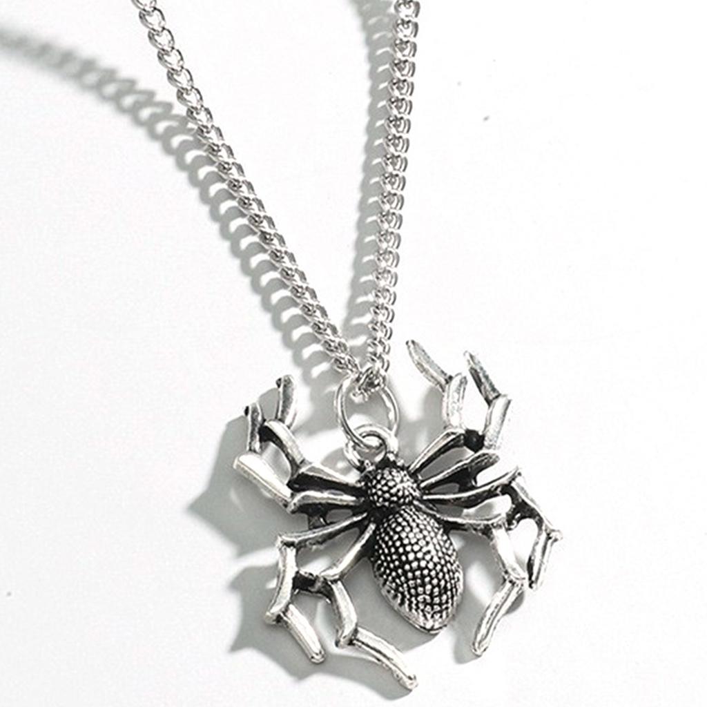 Simple Stainless Steel Spider Pendant Necklace for Men and Women Fashion Party Jewelry Gift