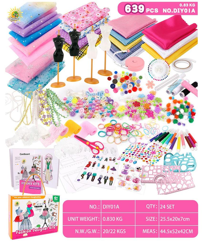 DIY Sewing Set for Creative Girls Ages 6-12: Design and Make Children's Clothing