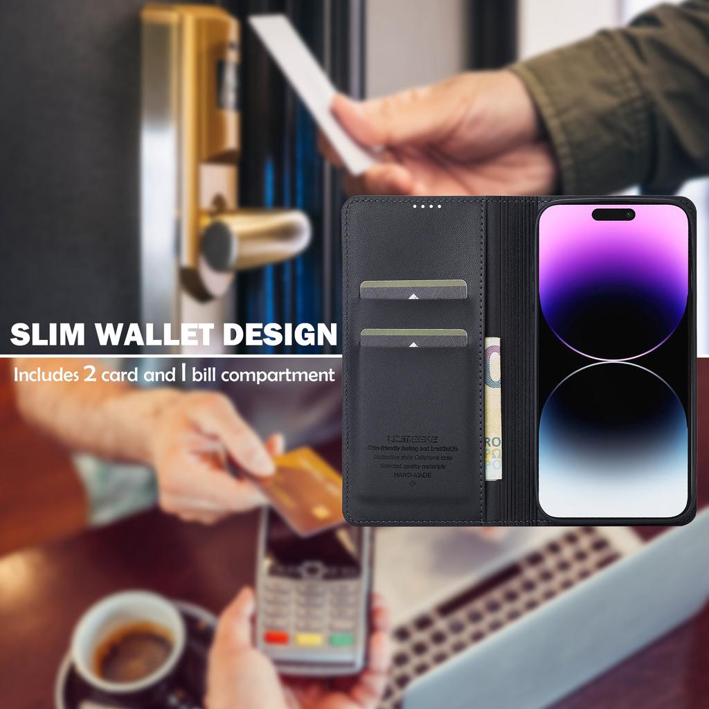 LC.IMEEKE L1 Serie für iPhone 16 Pro Hülle PU Leder Brieftasche Ständer Schutzhülle