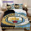 Manchester City Heritage Emblem Bedding (1 * Duvet Cover + 2 * Pillowcase, Without Core) 2DFlat Christmas Birthday Gift Bedding Set