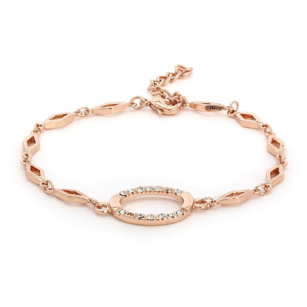 Estele Opal Rose Gold Bracelet with Austrian Crystals