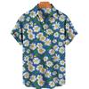 Oversized Shirt Hawaiian Beach Holiday Flower Painting Pattern Summer Casual Man Top Breathable Mens Design Clothing New
