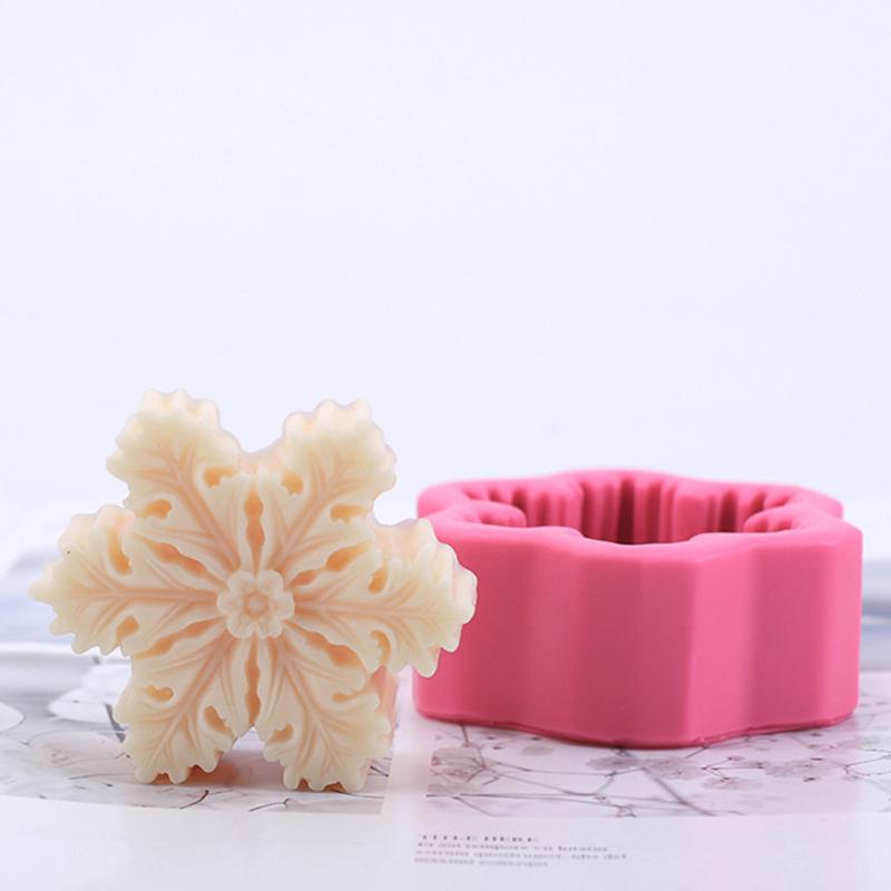 Handmade  Soap  Mold Silicone Maple Leaf Snowflake Shaped Diy Fondant Baking Cooking Cake Decorating