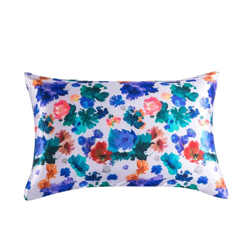 1 Pcs Silky Satin Body Pillow Case Long Bedding Pillow Cover Emulation Silk Floral Printing Pillowcase King Queen Size