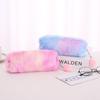 Gradient Plush Pencil Case: Cute Octagonal Stationery Box for Girls
