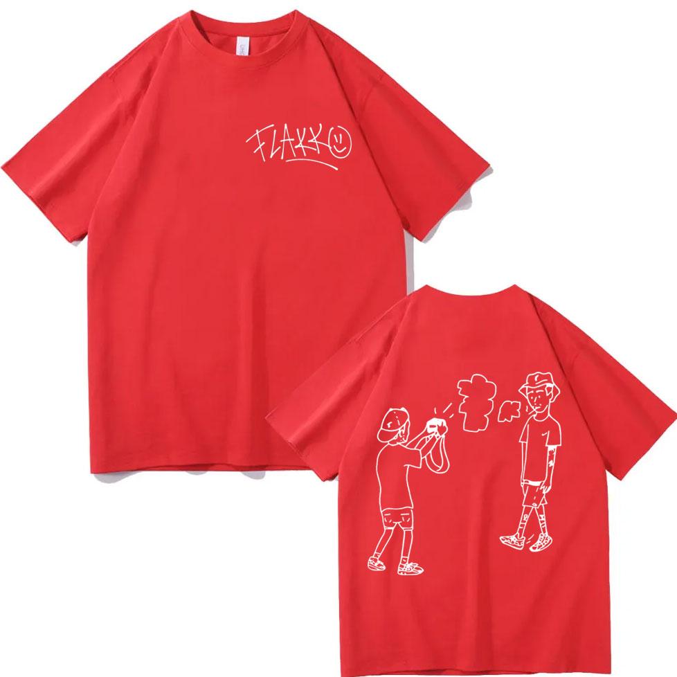Rapper Rels B Skinny Flakko Print T-shirt Harajuku Hip Hop Pop Music T Shirts Men Women High Quality Fashion Oversized T-shirts