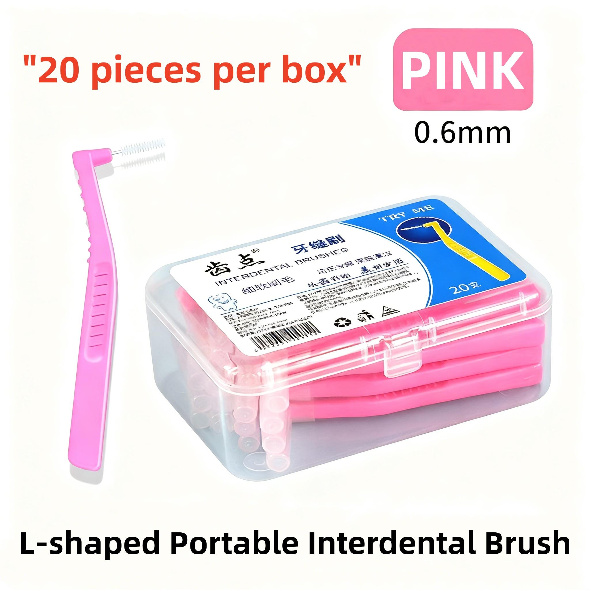 

20pcs/box L Shaped Interdental Brush Soft Bristle Teeth Gap Cleaner Orthodontic Portable Dental Care Tools for Oral Hygiene