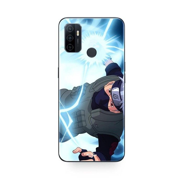 Coque de téléphone - MANIACASE - Oppo A32 - Noir - Silicone TPU - Naruto masque pouvoir