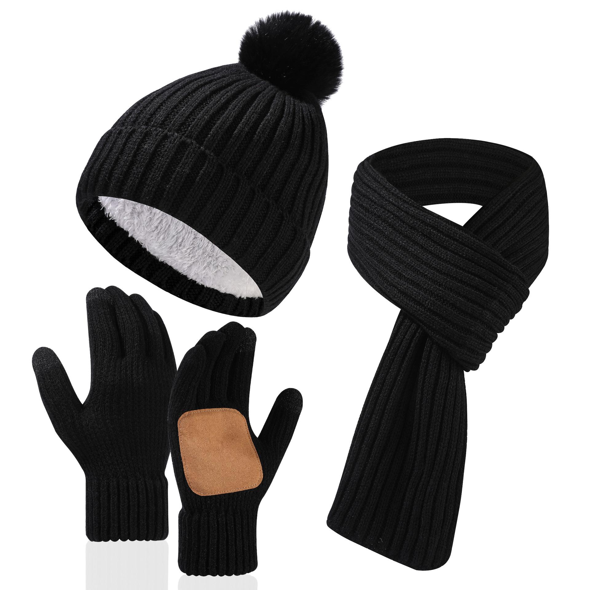 Winter Beanie Hat Long Scarf Gloves Set Beanie Gloves Neck Warmer Set Keep Warm
