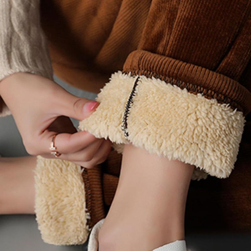 Plush Thick Casual Pants Women's Corduroy Warm Pants Autumn Winter Leggings High Waist Harem Pants Trousers Women