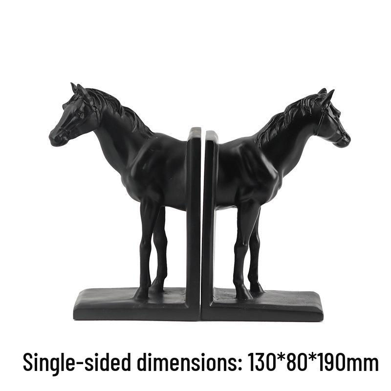 Chinese Retro Horse Bookend Ornament for Study or Desk Decor