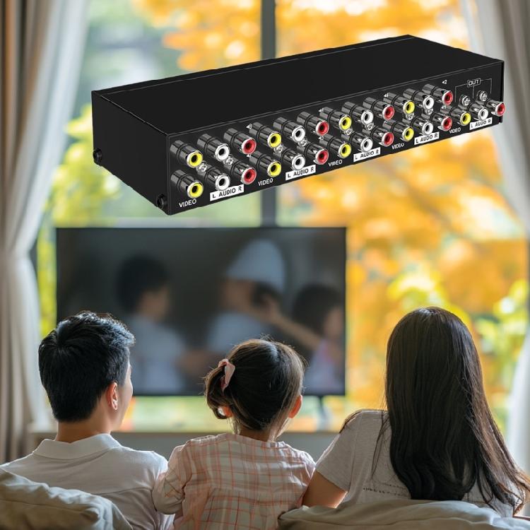 Durability A V Switcher 8 in 1 Out A V Switcher Video Switcher  for Easy Connection of Multiple Devices to Displays