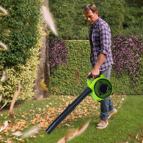 2-Stroke Handheld Leaf Blower Gas Powered Leaf Blower 26cc Handheld Gas Blower Powerful Clearing Blower for Lawn Care Snow Blowing(Green)