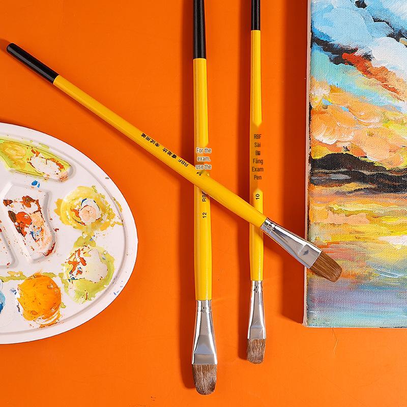 Pinceles para Pintura Gouache y Óleo RuiBiFang: Mango de abedul, Pelo de lobo, Acrílico y Pinceles de examen