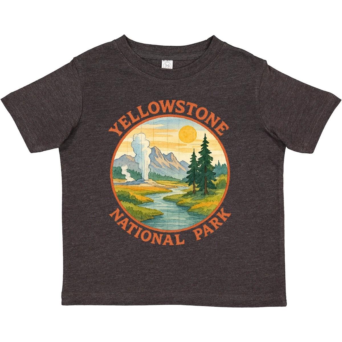 Inktastic Yellowstone National Park Vintage Design Toddler kids boys T-Shirt Geysers Child 140