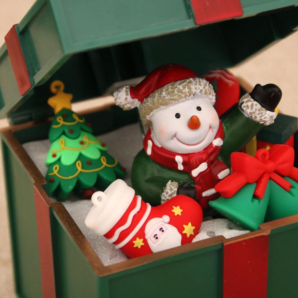 Luminous Christmas Gift Boxes and Music Box Ornaments for Shop Windows