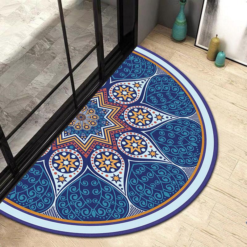 Half Circular Floor Mat Bathroom Non Slip Carpet Household Door Mat Dirt Resistant Foot Mat