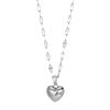 Stainless Steel Love Heart Necklace For Women New Trendy Lip Chain Simple Luxury Love Pendant Necklace Jewelry Gift