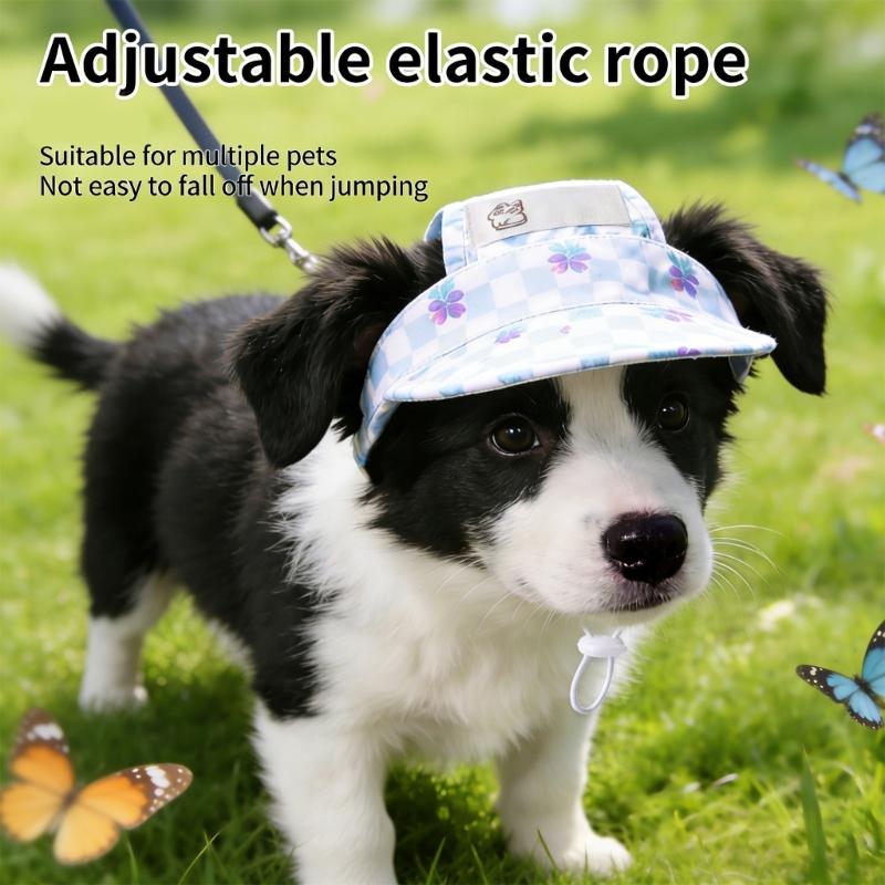 Cats Sun Protective Hat With Adjustable Strap And Ear Holes Dog Visors Baseball Cap For Small Medium Large Pet