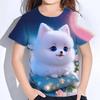 Summer T-Shirts 3D Print Animal Dog O-Neck T Shirt Casual Boys Girls Tops Oversized Fashion Kids Tees Harajuku Children Clothing