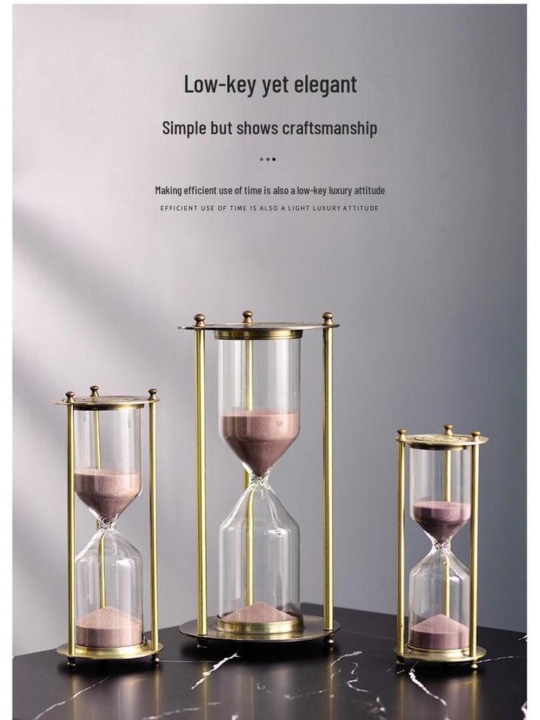 Luxury Metal Hourglass Ornament for Office or Home Decor - Modern Handcrafted Display Piece